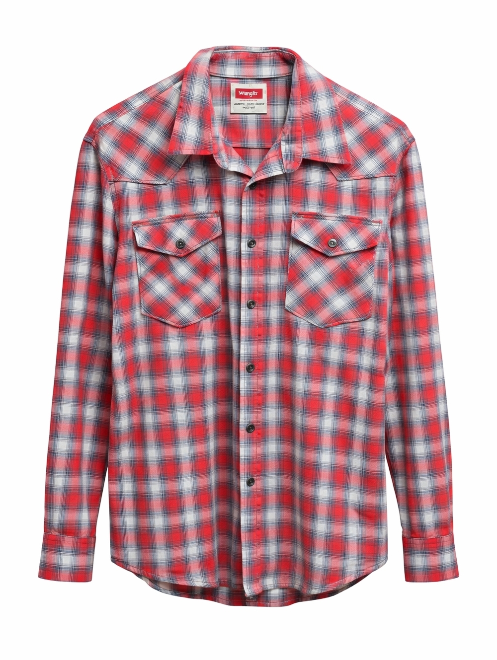WRANGLER Red and Gray Flannel Mens Shirt